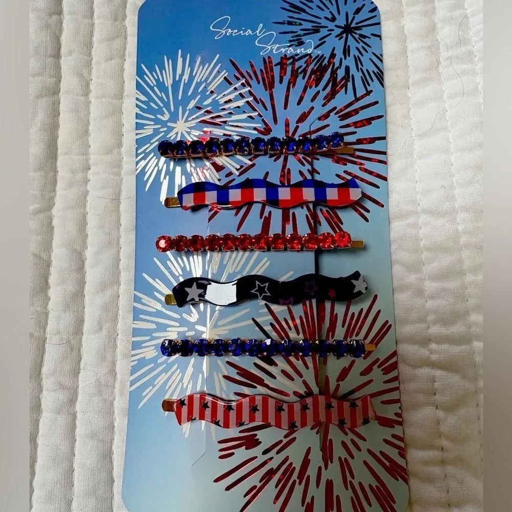 Social Strand America Hair Clip Set of 6 NWT